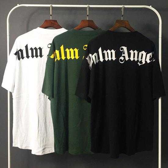 Palm Angels T shirt White Black Letters Print Summer Tees Men Women Oversized Tee Shirt Hip Hop Street Tops T-Shirts LXG1203