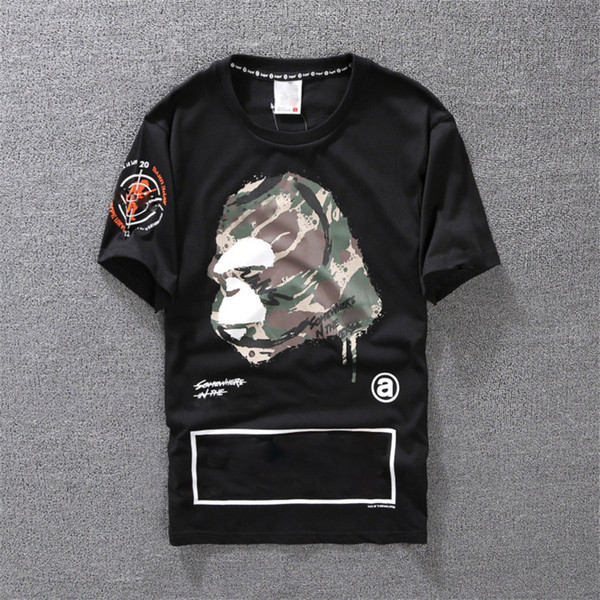 Casual T-shirt Mens Clothing Designer Shirt Black White Orange Size S-XXL Cotton Blend Crew Neck Short Sleeve Cartoon Print