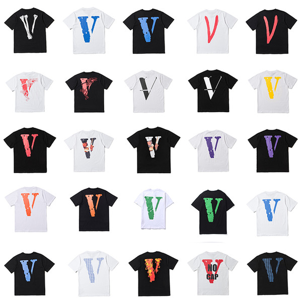 New Style Classic Vlone T-shirts 1:1 High Quality Big V Pop up smog Master demonologist Miami Top Tees Men Women Fashion V Friends T-shirts