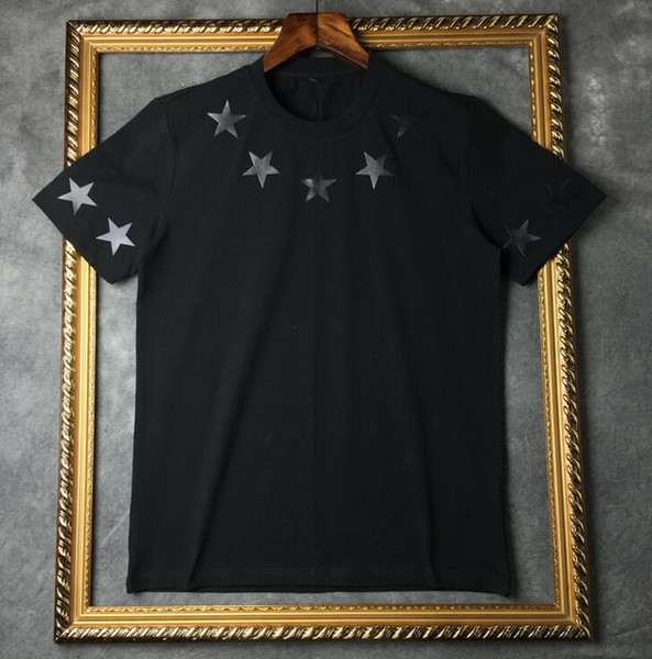 2019 Summer Brand Top Mens T-Shirt short sleeves black White five pointed star T Shirt Men Designer t shirt Tee round neck fashion TShirt