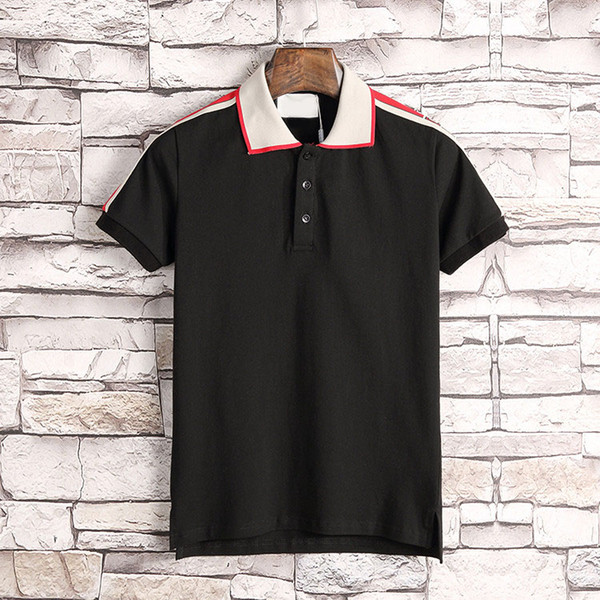 New Designer Polo Shirts Men Luxury Polo Casual Men Polo T Shirt Snake Bee Letter Print Embroidery Fashion High Street Mens Polos