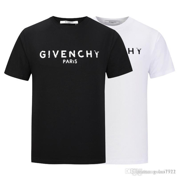 18-19ss Brand new Summer Street wear Europe Paris Fashion Men High Quality Broken small hole Cotton Tshirt Casual men's Tee giv T-shirt