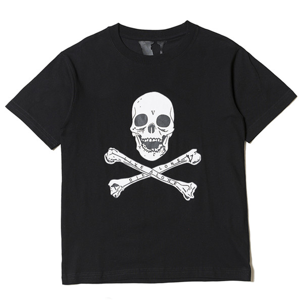 Vlone T-shirt men skull t shirt harajuku tshirt rock hip hop skateboard street women streetwear brand summer cotton clothing tees tops 2019