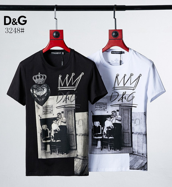 2019 Summer Designer T Shirts For Men Tops Crown Letter Cotton T Shirt Mens Clothing Brand Short Sleeve T-shirt Women Tops M-2XL 3C12