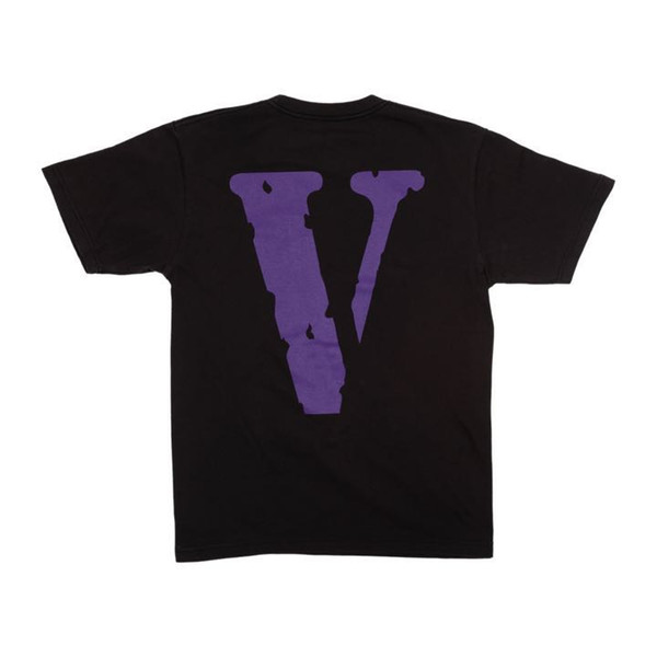 New Style Classic Vlone FRIENDS MIAMI POP purple LOGO Big V Women Men T shirts Hip hop Skateboard Brand Men Cotton tee 2 colors for Summer