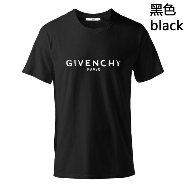 Famous French Brand gv Men's Short sleeve Brand Designer High-quality Round collar Pure cotton T-shirt