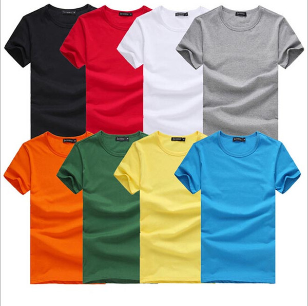 Men round neck T Shirt Short Sleeve Tee Solid color Plus size T Shirts Retail tees polos shirts free Shipping S M L XXL XXXL