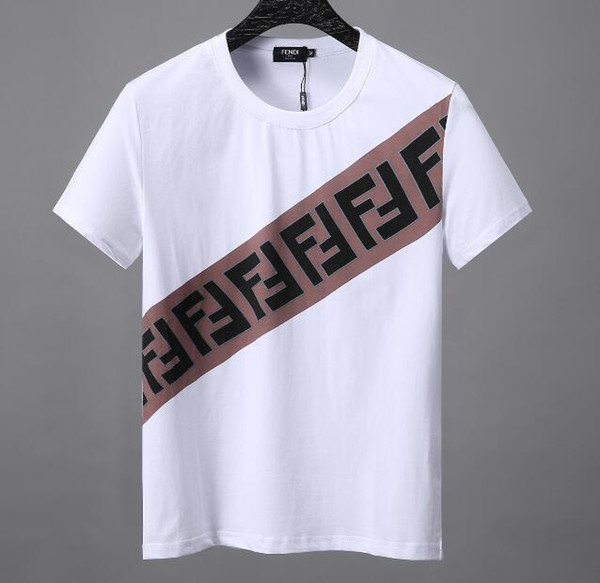 18ss latest FF fashion casual men's brand wolf men's short-sleeved T-shirt O-nude Medusa men's T-shirt casual T-shirt 9002