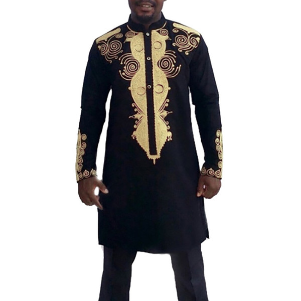 Casual Men African Clothes African Print Patchwork Shirt And Pants Set Long Sleeve Shirt Trousers Men Suits Dashiki Sets 10