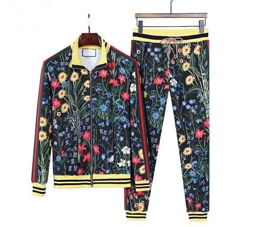 2019 hot fashion fashion classic man printed cotton tracksuit winter white black jacket tracksuit