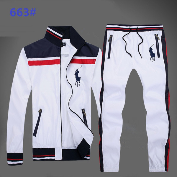 New Men's Sweatshirts Sportswear Man Jacket pants Jogging Jogger Sets Turtleneck Sports Big horse Tracksuits Sweat Suits