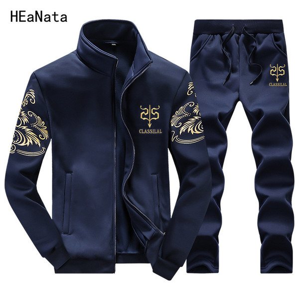 Mens Tracksuit Set Stand Collar Sportswear Hip Hop Casual Sets Fitness Luxury Brand Men Suits warm sweatpants Track Suit 4XL