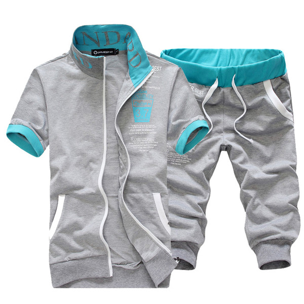 Top quality free shipping fashion men suit summer tracksuit 4 colors M L XL XXL AYJ1050