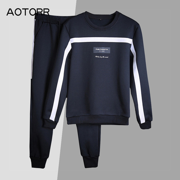 2019 New Men's Autumn Hoodies Tracksuit Set Mens Sweatshirt Sweatpants High Street Jacket Sets Male New Brand Malechandal hombre