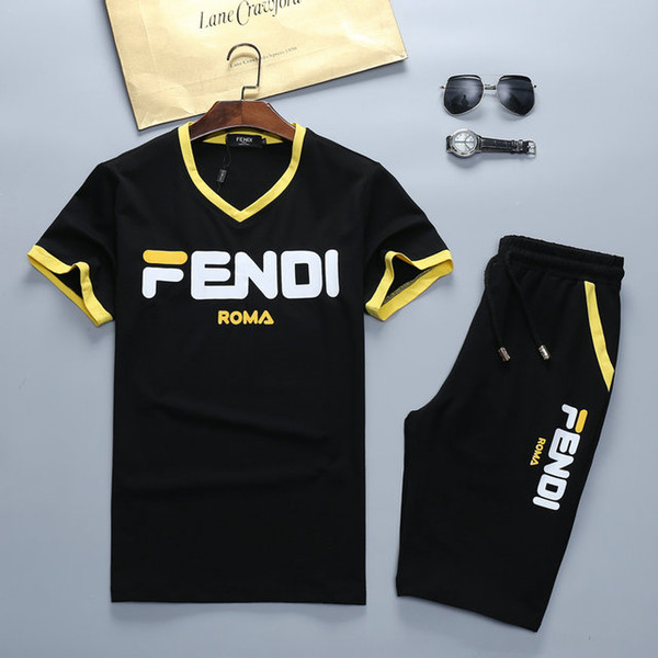Men's Sets Tracksuit Men fashion T-shirt pants Sportswear Male Sweat Track Suit With Short Sporting jogging j6