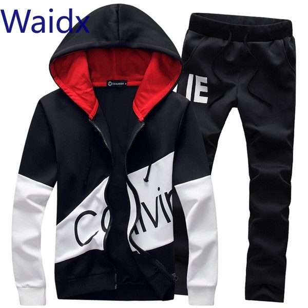 Waidx Men Sets Sport Suit Tracksuit Outfit Suit 5xl 2 Piece Set Suits Hoodies & Long Pants Warm Mens Clothing Drop Shipping CJ1191111