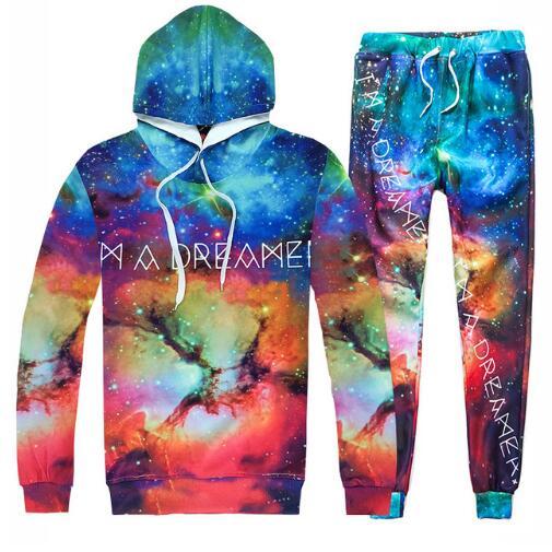 Sondirane Men/Women 3D Print I AM A DREAMER Galaxy Space Pattern Joggers Pants+hoodies Casual Sweatshirts Tracksuits Trousers