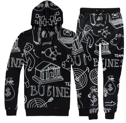 Sondirane New 3D Print Sketch Art Pattern Funny Hoodies/Trousers Hip Hop Casual Jogger Pants Cartoon Drawstring Sweatshirts