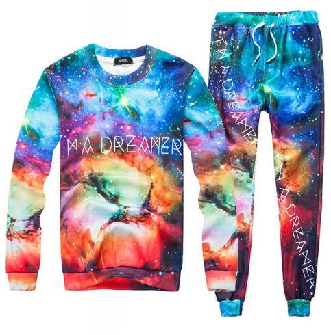 Sondirane Newest Women/Men 3D Print Galaxy Space Star Graphic Jogger Pants Sweatshirts Casual Trousers Tops or Single Piece