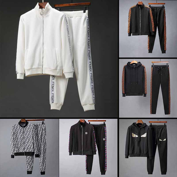 fashion designer brand Autumn Winter men clothing mens cotton Tracksuits letter print embroidery casual sports suit