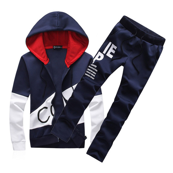 Tracksuit Mens Track Suit Set Fashion Style 2 Pieces Casual Coat Sweatshirt Pants Sportswear Male Plus Size Hoodies Sweat Suits