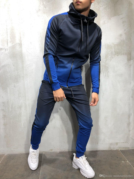 Mens Fashion Spring Hiphop Tracksuits Designer Cardigan Hoodies Pants 2pcs Clothing Sets Pantalones Outfits