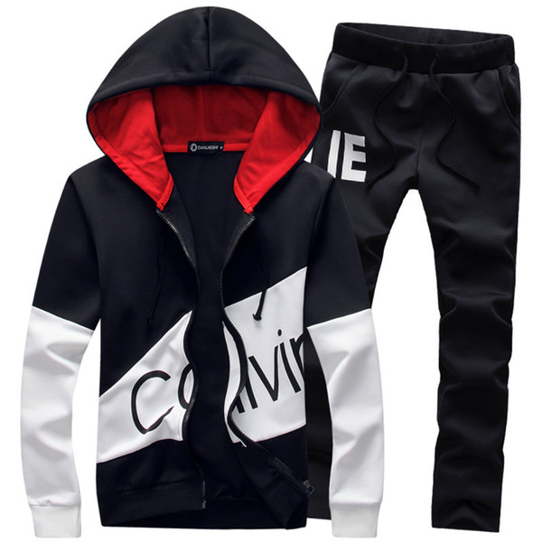 Men Tracksuit Fashion Two Pieces Sets Casual Male 2018 Sweatshirt Suits for Men Plus Size 5XL Hoodies sweatshirts dropship