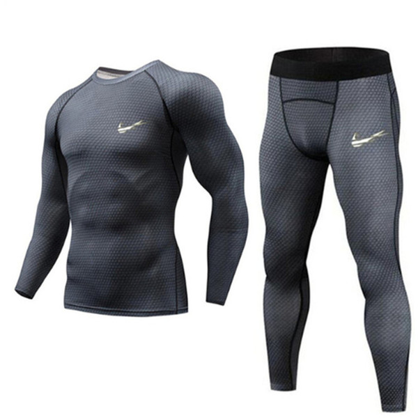 Running fitness suit men's fitness clothing sports two-piece training room morning running quick-drying training tights breathable gym pants