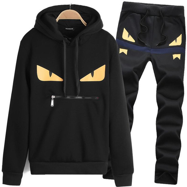 Casual DesignerTracksuit Men Couple Luxury Track Suit Sport Black Polyester Cartoon Mens Hoodie With Long Sleeve Pullover Clothing M-3XL