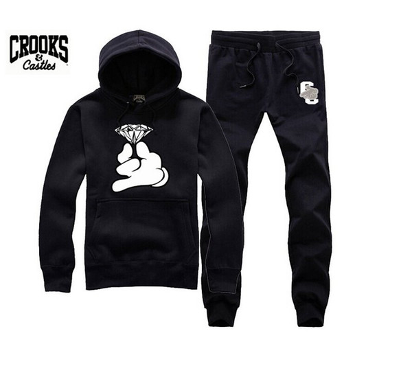 New Brand sweat suit ,men's casual hip hop Crooks and Castles sports long sleeved Tracksuits ,free shipping