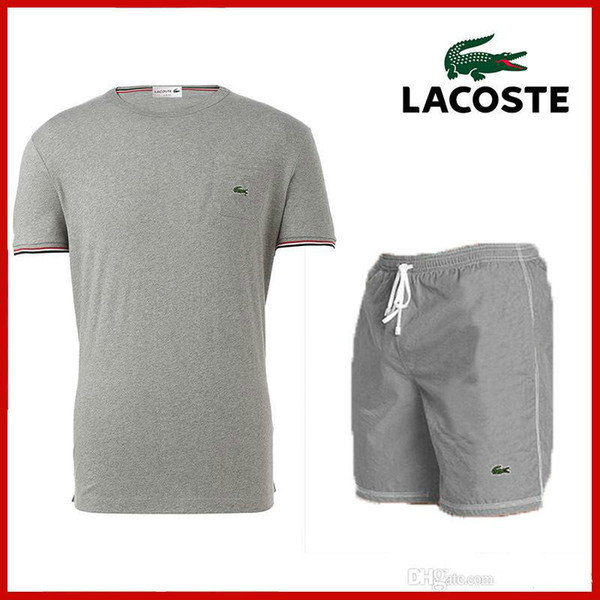 2019 Top Quality S-3xl Lacoste Tracksuit For Men Summer Casual Short Sport Tracksuit Men's Outfit Suit Fashion T-shirt And Shorts 4#