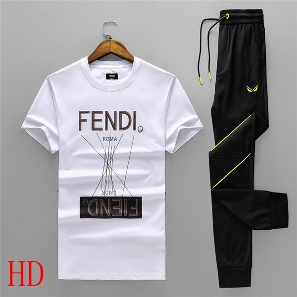 19ss New Arrival Fashion Trend Man's Tracksuit Brand Quality Two Pieces Of Suit Printing And Original Design Men's Clothes Set