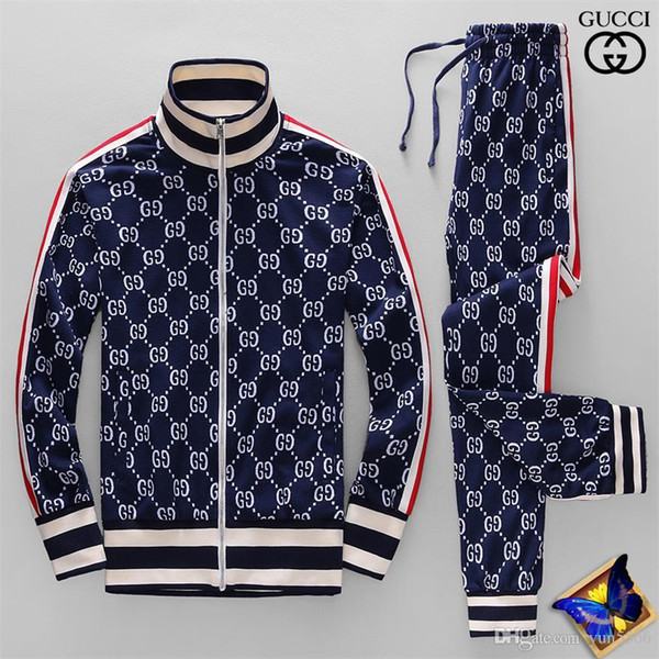 Men's suits Long sleeve Tracksuit Jackets Set Fashion Running Tracksuits Men Sports Suit Letter printing Slim Hoodies Medusa Sportswear