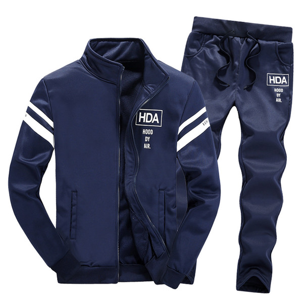 Men Set Clothing Cotton Casual Sportswear Tracksuits Sweatshirt Sets Gyms Hoodies+Pants Sets Hombre Spring Autumn 2PCS Dec28