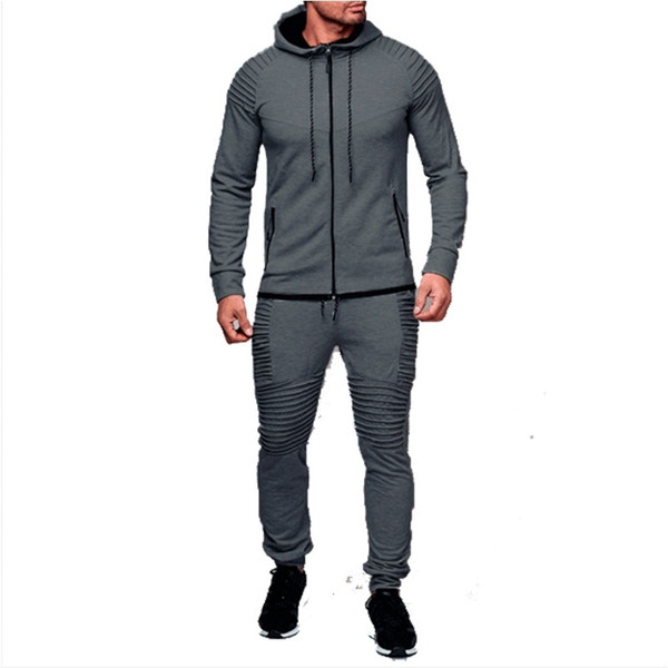 ZOGAA Brand Men Tracksuit Jogger Sets 2 Piece Hoodies Sweatshirts With Pant Set Casual Solid Men Sweat Suit Sportswear Wholesale