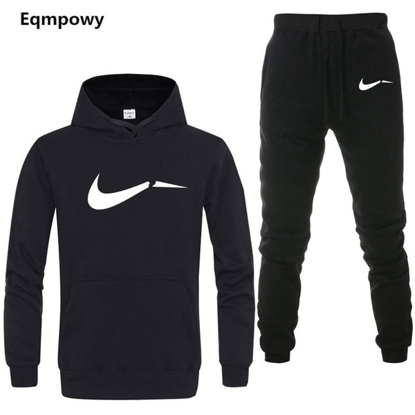 New 2019 Brand Fashion LOGO Hoodies Tracksuit Men/Women Sweatshirts+Sweatpants Suits harajuku Hooded Pullover Hoodie 2Pcs