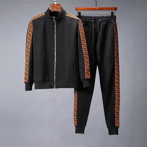 luxury best version Autumn men clothing fabric striped Tracksuits letter print zipper suit sweatshirt coat sweatsuit 533