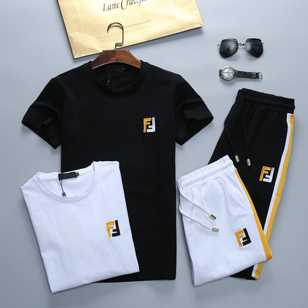 New Brand Designers 2019 Mens Sets T-shirt And Pant Men Cotton Sets Women Summer Suit Short Sport Suit 2Pcs Set M-3XL