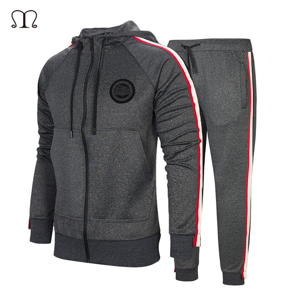 Tracksuit For Men Long Sleeve Men Sweatsuits Two Pieces Track Suit Brand Clothing Sportswear 2018 Casual Zip Sweatshirt Set