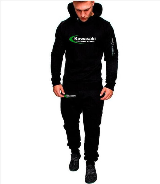 2019 Brand top Men's suit Kawasaki team hoodie tops and pant casual YAMAHA Suzuki hoodie Men Motorfiets Hoodies