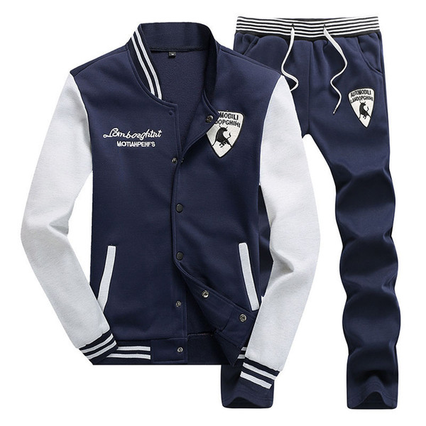 New 4XL Mens Casual Sweatshirts Suit Designer Embroidery Stand Collar Male Baseball Sportwear Men Leisure Suits Pull Home AFM516