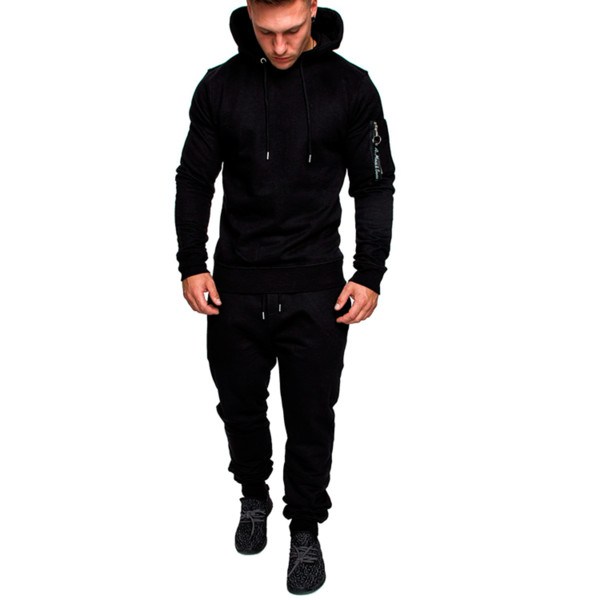 Men Two Pieces Set Fashion Hooded Sweatshirts Sportswear Men Tracksuit Hoodie Autumn Men Brand Clothes Hoodies+Pants Sets