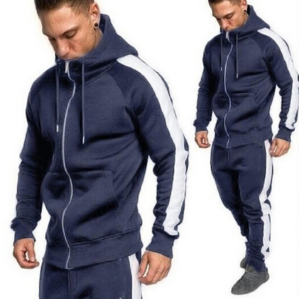 2019 Autumn Winter Sport outdoor Suits Men Hoodies Sets S-3XL Big Size Men Gym Sportswear Running Jogging Suit Male Tracksuit