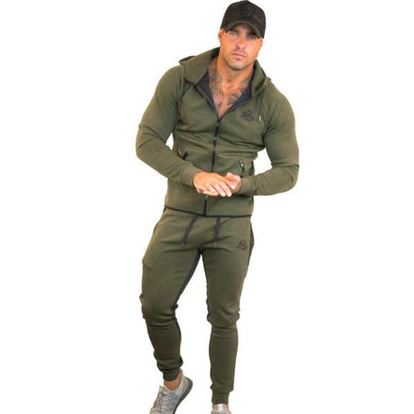 Sport Suit Men Running Gym Clothing Hoodie Tracksuit Male Fitness Body building Men Hoodies+Pants Joggers Set Sport Suit