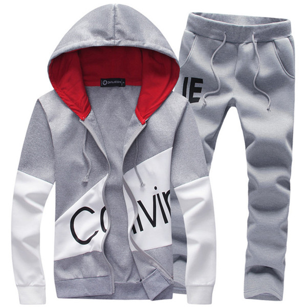 Naiveroo Spring Autumn Hoodie Sweater Jacket+ Joggers Sweatpants Man Printing Suits Sportwear Tracksuit Fight Color 6Q1783