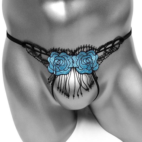 Sissy Panties Crotchless Tassel Sexy Lingerie For Men Thong Panties Underwear Gay Male Fashion Embroidered Bikini Underpants