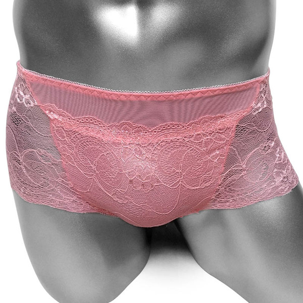 Mesh Lace Sissy Sheer Panties Sexy Men Boxer Short Underwear See Through Knickers Slim fit Male Boxers Underpants Sissy Panties