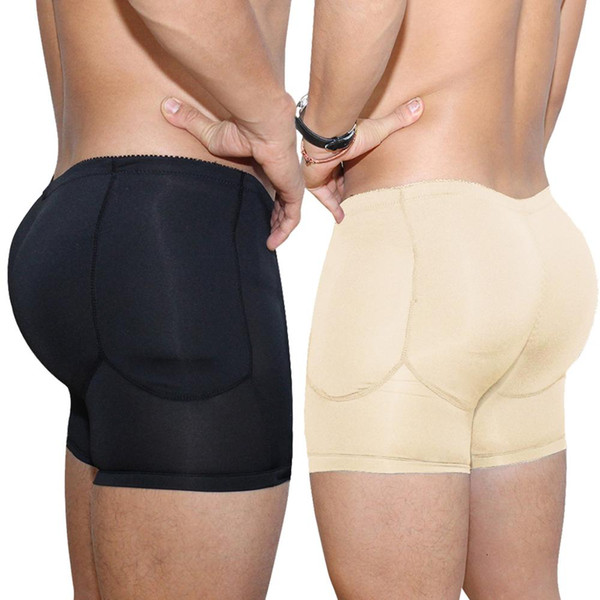 Men Butt lifter Boxer Hot Body Shaper Sexy Enhancing Padded Seamless Underwear Fake Ass Hip Up Man Shapewear Plus Size Black Beige