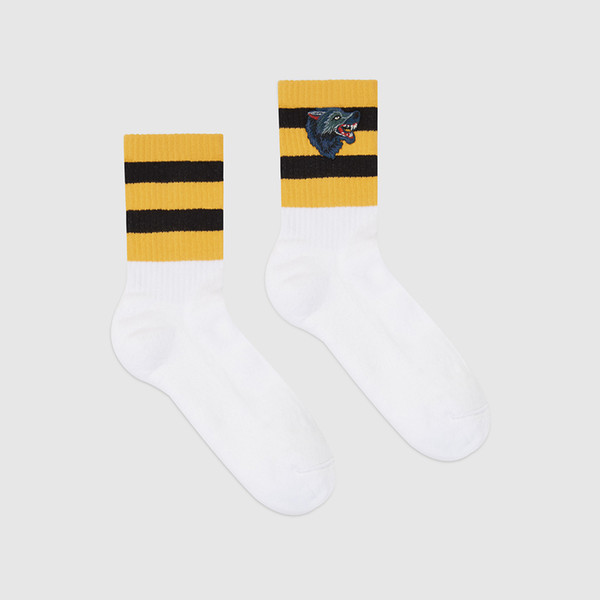 Men & Women Fashion White Striped Wolf Socks Women Harajuku Cute Patterend Ankle Socks Hipster Skatebord Ankle Funny Socks Female