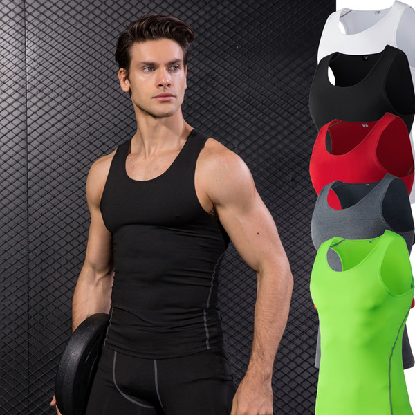 E-BAIHUI Compression Tank Mens Training Vest Tight Sleeveless Quick-dry Men Gym Tanktop Fitness Running Vest 1001